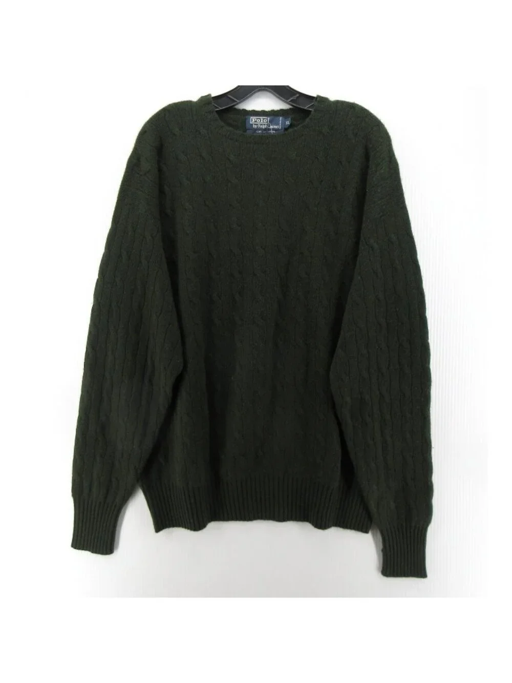 VINTAGE Polo Ralph Lauren Sweater XL Cashmere Cable Knit Crewneck